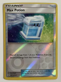 Max Potion 128/145 Pokemon TCG SM Guardians Rising Reverse Holo LP - Image 1