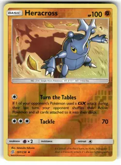 Heracross 107/236 Uncommon Unified Minds Pokemon Reverse Holo Lightly Played - Image 1