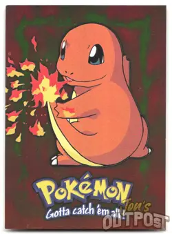 Topps Pokemon Charmander 1999 Stage 1 #04 E4 of 12 Blue Logo Holo Foil HP - Image 1