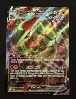 2021 POKEMON RAYQUAZA VMAX SWSH EVOLVING SKIES ULTRA RARE HOLO #111/203 - Image 1