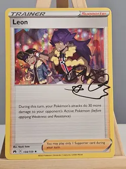 134/159 Leon Holo Rare Trainer Crown Zenith Pokemon TCG - Image 1