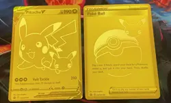 Pokemon Celebrations Pikachu V SWSH145 & Poke Ball SWSH146 Gold Promos - Image 1