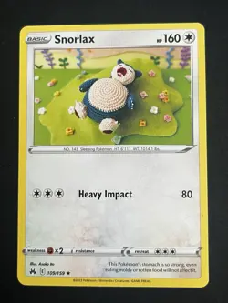 Pokemon TCG Snorlax 109/159 Non Holo Crown Zenith - Image 1