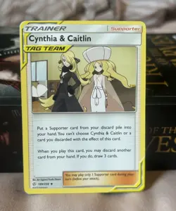 Pokemon Cynthia & Caitlin Tag Team 189/236 - Cosmic Eclipse English Near Mint - Image 1