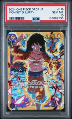 Monkey D. Luffy 119 One Piece Japanese OP09 PSA 10 - Image 1