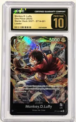 2024 One Piece Monkey D Luffy ST14-001 3D2Y CGC 10 Pristine Leader English - Image 1
