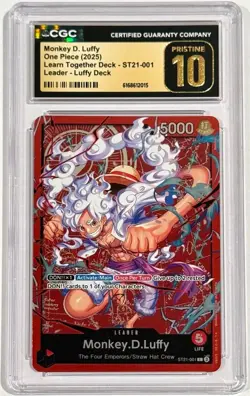 2025 One Piece Monkey D. Luffy ST21-001 Learn Together CGC 10 Pristine English - Image 1