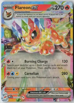 Flareon ex 014/131 Holo Double Rare Prismatic Evolutions Pokemon Near Mint - Image 1