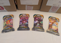 NEW Pokemon DARKNESS ABLAZE Sword & Shield Sleeved FULL ART SET - 4 Packs SEALED - Image 1