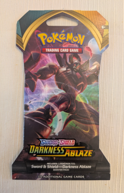 NEW Pokemon DARKNESS ABLAZE Sword & Shield Sleeved FULL ART SET - 4 Packs SEALED - Image 4