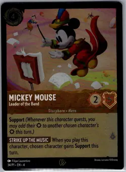 Mickey Mouse - Leader of the Band 34/P1 Foil Disney Lorcana Promo Cards - NM - Image 1