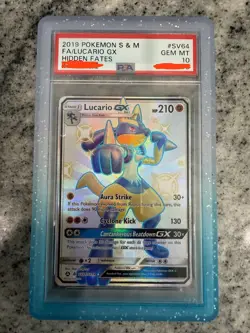 Pokemon TCG 2019 Hidden Fates Lucario GX SV64/SV94 PSA 10 - Image 3
