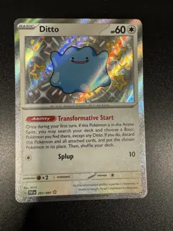 Pokemon TCG Ditto 201/091 Paldean Fates Shiny Ultra Rare Holo Card NM Condition - Image 1