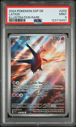 GERMAN PSA 9 Latios 203/191 Ssp De Surging Sparks Illustration Rare Pokemon - Image 1