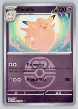 CLEFABLE (LOVE BALL) 075/217 UNCOMMON ASCENDED HEROES POKEMON REVERSE HOLO NM - Image 1