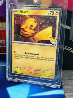 Pokemon Pikachu 051/162 - Pokemon Day 2026 Promo Card Cosmo Holo - NM Condition - Image 1