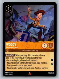 Attack of the Vine! Disney Lorcana Woody - Helping a Friend 1/207 NM - Image 1