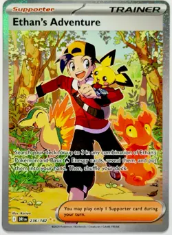 Pokemon Ethan's Adventure 236/182 Special Illustration Rare SIR Destined Rivals - Image 1
