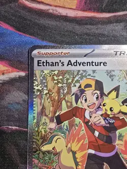 Pokemon TCG Destined Rivals Ethan's Adventure Full Art Trainer Card 236/182 Sir - Image 4