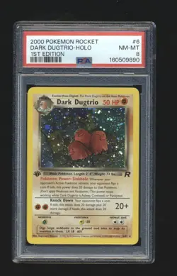 Dark Dugtrio 6 6/82 - Team Rocket 1st Edition Holo - PSA 8 - Pokemon TCG - Image 1
