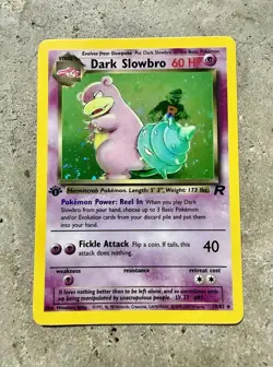 Pokemon Dark Slowbro 12/82 1st Edition Holo Swirl Team Rocket WOTC 2000 - Image 1
