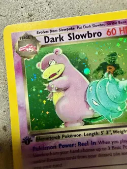 Pokemon Dark Slowbro 12/82 1st Edition Holo Swirl Team Rocket WOTC 2000 - Image 4