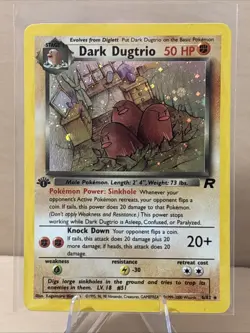 Pokemon Dark Dugtrio Holo Rare 6/82 1st Edition Team Rocket NM - Image 1