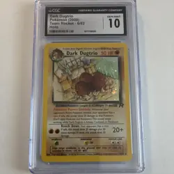 CGC 10 Dark Dugtrio 6/82 Team Rocket Unlimited Holo Rare English 2000 WotC - Image 1