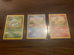 Pokemon Cards 1999 Base Set Starting 3. NM - M! Bulbasaur Charmander Squirtle - Image 1