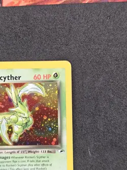 Rocket’s Scyther 13/132 Holo Rare Gym Heroes Pokemon Card, SWIRL - Image 2