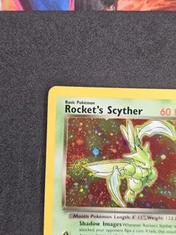 Rocket’s Scyther 13/132 Holo Rare Gym Heroes Pokemon Card, SWIRL - Image 5