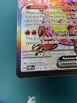 Charizard ex 215/197 Tera Full Art Obsidian Flames Pokemon Card – NM - Image 4