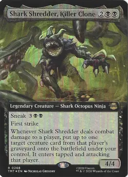Shark Shredder, Killer Clone (Extended Art) 0268 TMNT MTG Foil NM - Image 1
