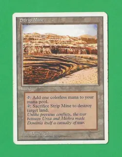 1995 Magic the Gathering - Strip Mine - Fourth - 4th Edition MTG - Image 1