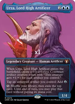 MTG Borderless Commander Masters CMM Urza, Lord High Artificer MINT - Image 1
