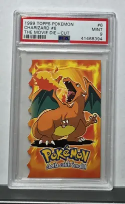 1999 Topps Pokemon Charizard The Movie Die-Cut #6 PSA 9 MINT - Image 1