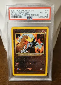 PSA 8 Entei Rev Holo 2001 Pokemon Game #34 Pokemon 3 Movie Promo NM-MT - Image 5