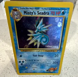 Pokemon TCG Misty's Seadra 9/132 Gym Heroes Holo Rare ENG 70 HP PRERELEASE - Image 1