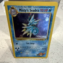 Pokemon TCG Misty's Seadra 9/132 Gym Heroes Holo Rare ENG 70 HP PRERELEASE - Image 2