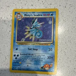 Pokemon TCG Misty's Seadra 9/132 Gym Heroes Holo Rare ENG 70 HP PRERELEASE - Image 5