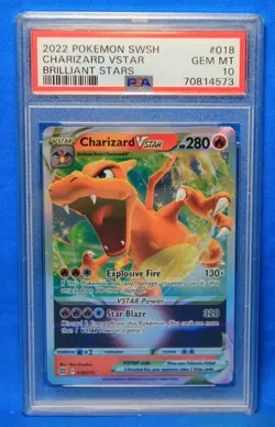 2022 POKEMON SWSH # 018 CHARIZARD VSTAR - HOLO PSA 10 GEM MT # 70814573 B. STARS - Image 1