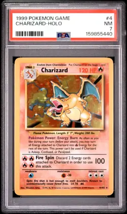 1999 POKEMON GAME #4 CHARIZARD-HOLO PSA 7 - Image 1