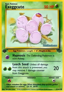 Heavily Played, English Pokemon Regular Exeggcute - 52/64 - Common - 1st Edition - Image 1