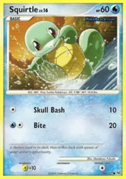 Damaged, English Pokemon Regular Squirtle - 96/127 - Common Platinum - Platinum - Image 1