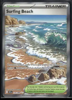 Surfing Beach 114/086 Ultra Rare Chaos Rising Pokemon Holo Near Mint - Image 1