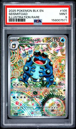 2025 POKEMON BLK EN-BLACK BOLT ILLUSTRATION RARE #105 SEISMITOAD PSA 9 - Image 1