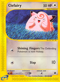 Clefairy 101/165 Expedition Base Set Pokemon Damaged - Image 3