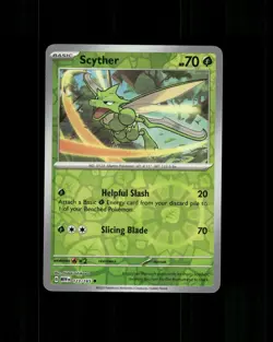 Scyther 123/165 Uncommon 151 Pokemon Reverse Holo Near Mint - Image 1