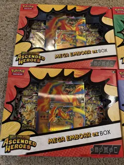 Pokemon TCG Ascended Heroes Mega Emboar, Meganium, Feraligatr EX Box Lot Of 4 - Image 3