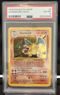 Charizard Holo 4/102 Game Pokemon PSA 6 - Image 1
